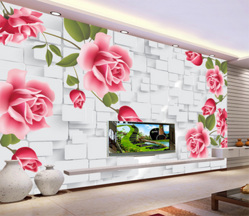 3D Corner Flower 175 Wallpaper AJ Wallpaper 