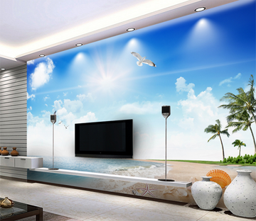 3D Sun Seagull 162 Wallpaper AJ Wallpaper 