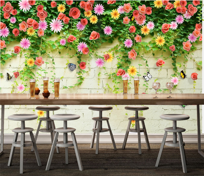 3D Flower Butterfly 349 Wallpaper AJ Wallpaper 