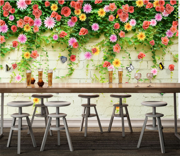 3D Flower Butterfly 349 Wallpaper AJ Wallpaper 