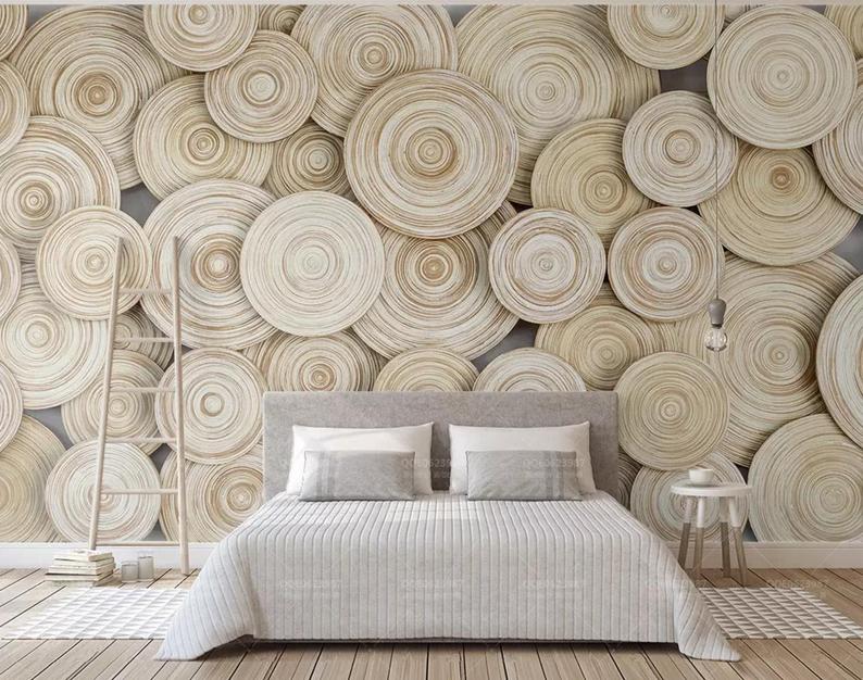 3D Circle Annual Ring Art 817 Removable Wallpaper Self Adhesive Wallpaper AJ Wallpaper 