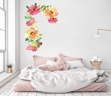 3D Gouache Vine Flower 215 Wall Stickers Wallpaper AJ Wallpaper 