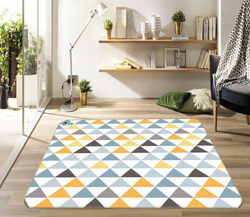 3D Colored Triangle 005 Non Slip Rug Mat Mat AJ Creativity Home 