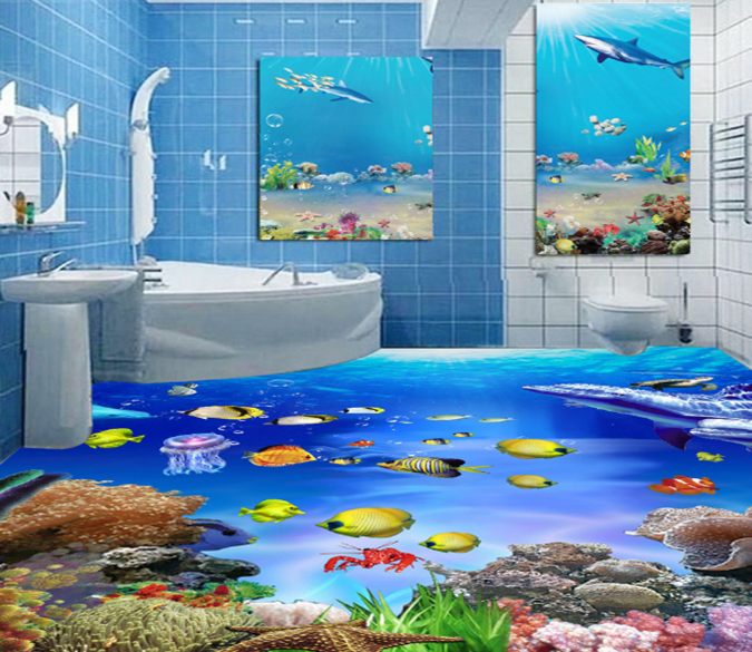 3D River Qinghai Feast 057 Floor Mural Wallpaper AJ Wallpaper 2 