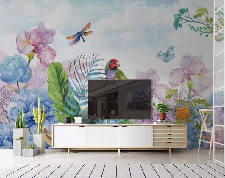 3D Flower Bird WG83 Wall Murals Wallpaper AJ Wallpaper 2 