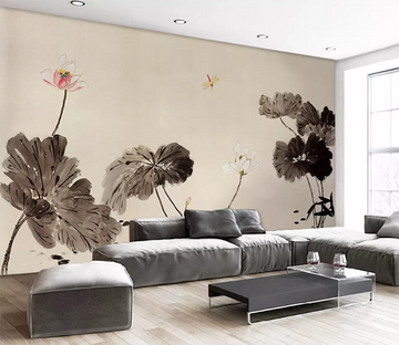 3D Lotus Leaf Dragonfly 1037 Wallpaper AJ Wallpaper 2 