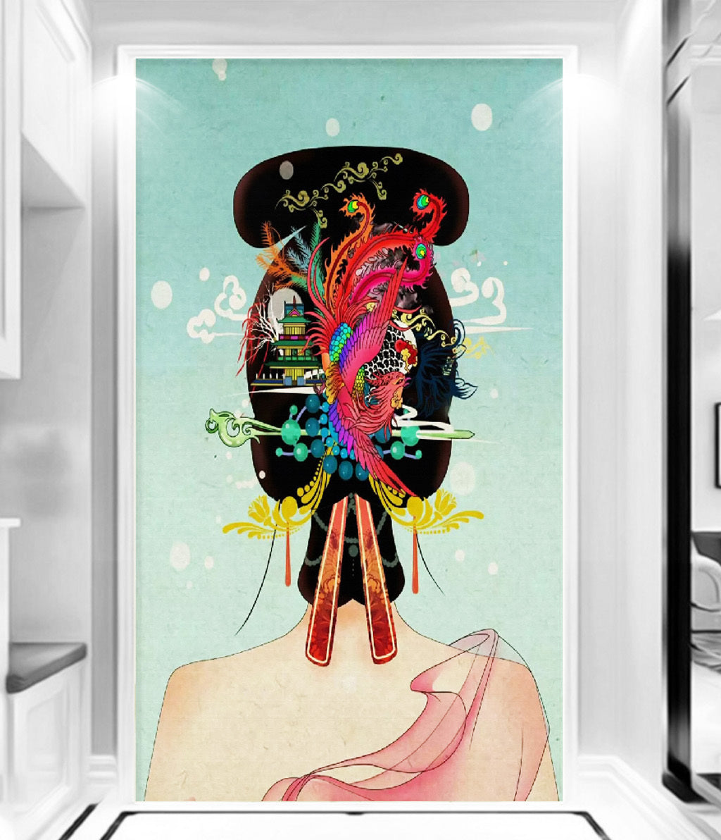 3D Ancient Hairstyly WG083 Wall Murals