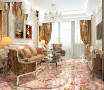 3D Small Red Flower 059 Floor Mural Wallpaper AJ Wallpaper 2 