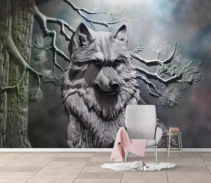 3D Embossed Wolf 193 Wallpaper AJ Wallpaper 