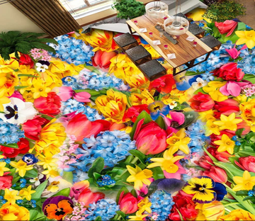 3D Colorful Flowers 093 Floor Mural Wallpaper AJ Wallpaper 2 