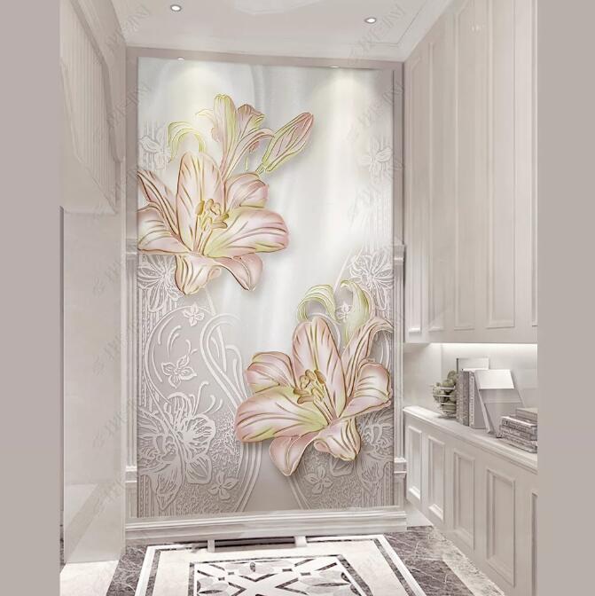 3D Lily Pattern WG179 Wall Murals