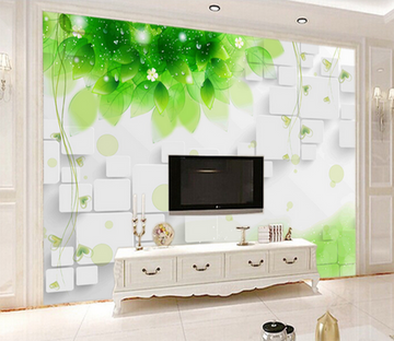 3D Float Green Leaves 482 Wallpaper AJ Wallpaper 
