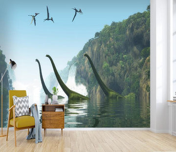 3D Lake Water Dinosaur 177 Wallpaper AJ Wallpaper 