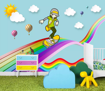3D Rainbow Skateboard 1243 Wallpaper AJ Wallpaper 2 