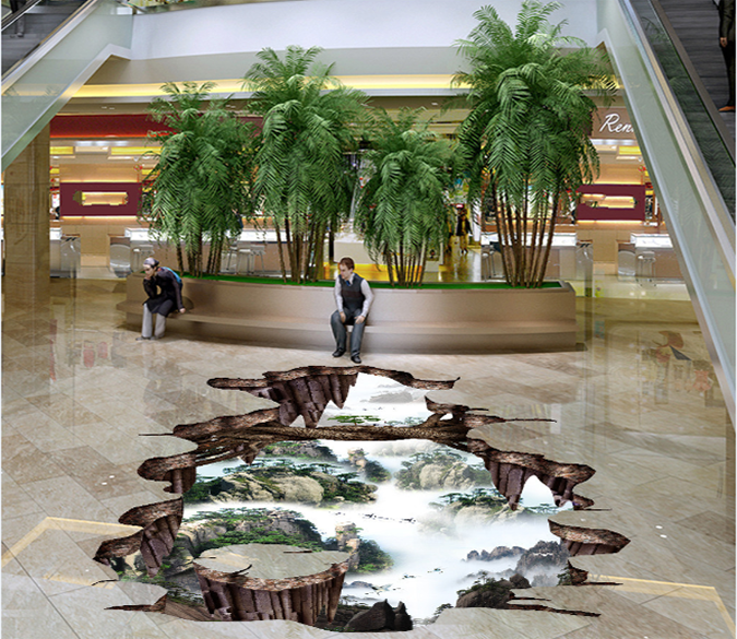 3D Mountains 159 Floor Mural Wallpaper AJ Wallpaper 2 