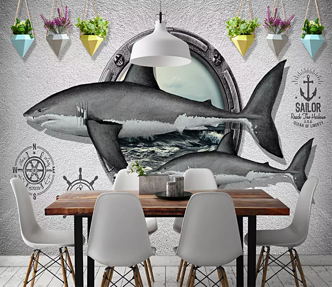 3D Doodle Shark Anchor 130 Wallpaper AJ Wallpaper 2 