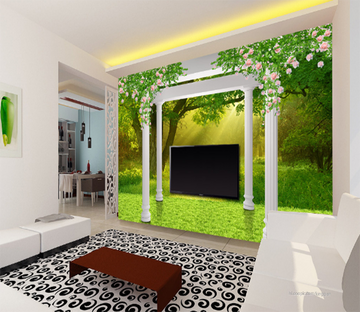 3D Pillar Flower 456 Wallpaper AJ Wallpaper 