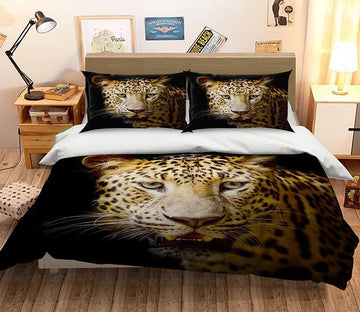 3D Leopard Head 125 Bed Pillowcases Quilt Wallpaper AJ Wallpaper 