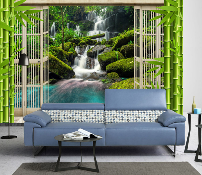 3D River Moss 340 Wallpaper AJ Wallpaper 