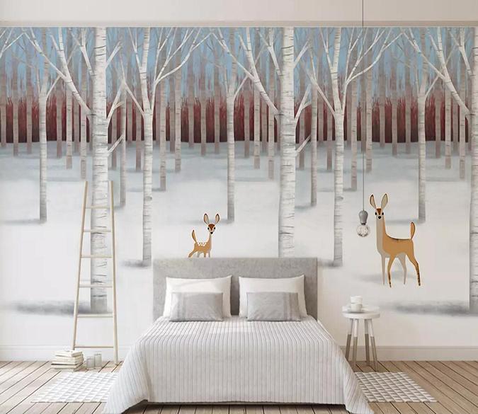 3D Forest Deer 065 Wallpaper AJ Wallpaper 
