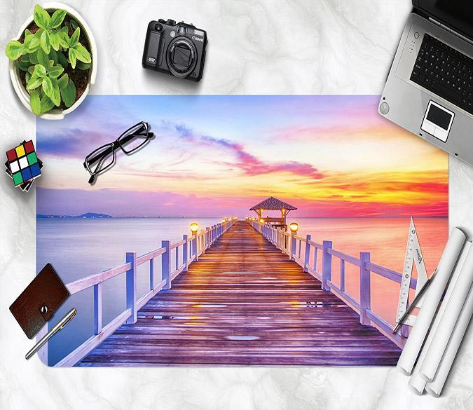 3D Sunset Trail 129 Desk Mat Mat AJ Creativity Home 