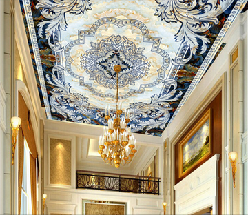 Blue Edge Leaves 272 Wallpaper AJ Wallpaper 