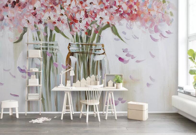 3D Painted Flower WC108 Wall Murals