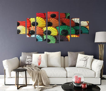 3D Multicolored Umbrella 011 Unframed Print Wallpaper Wallpaper AJ Wallpaper 