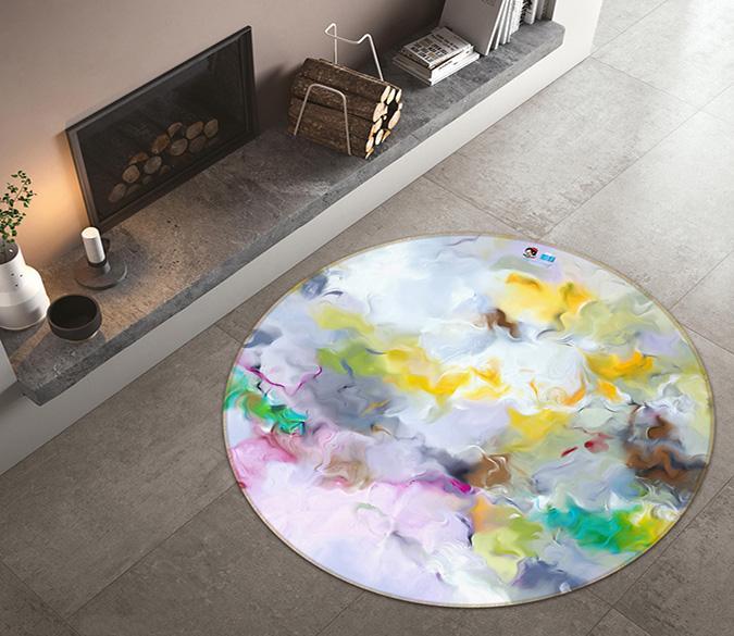 3D Color Wave 170 Round Non Slip Rug Mat Mat AJ Creativity Home 