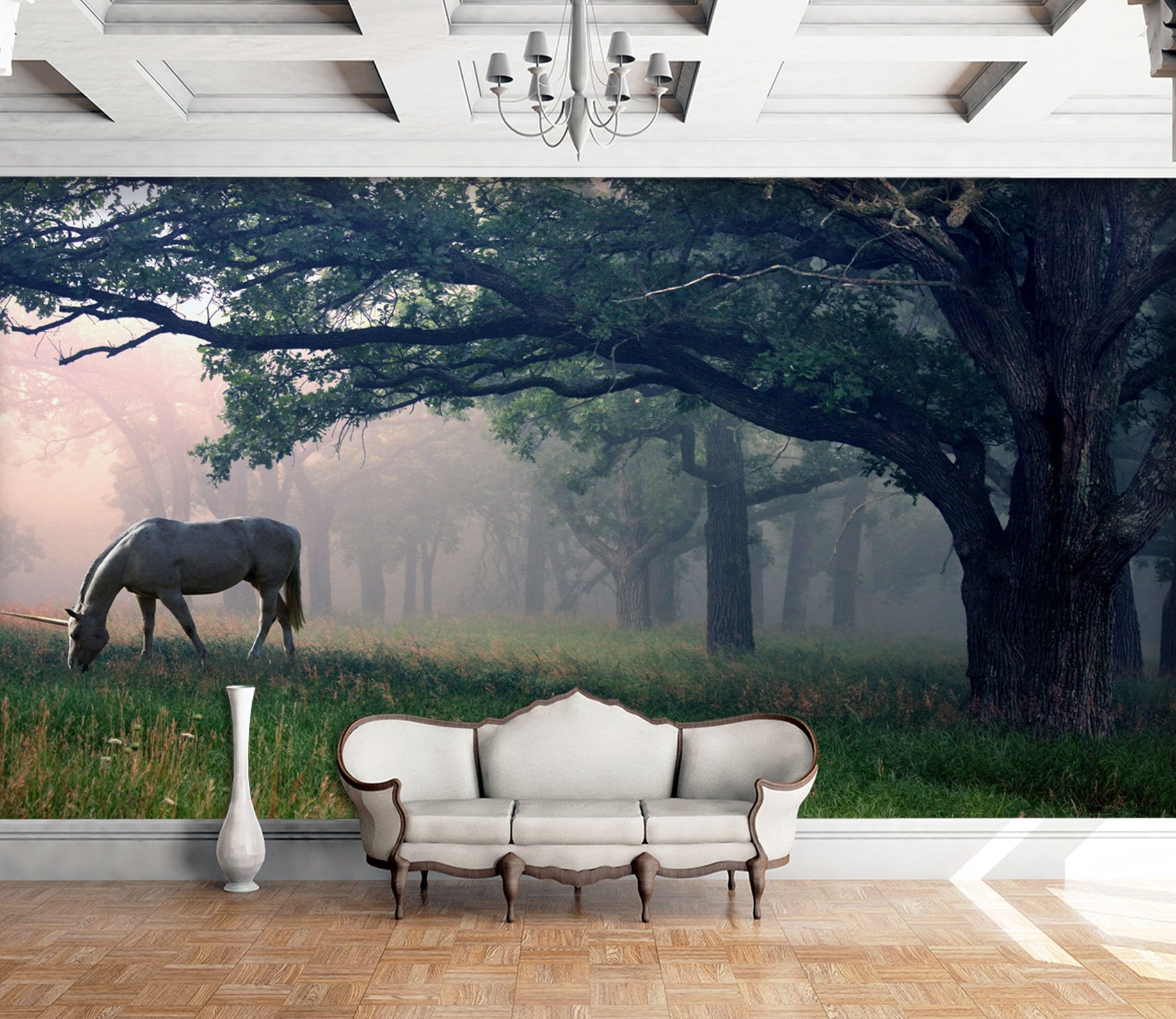 3D Unicorn Tree 001 Wallpaper AJ Wallpaper 