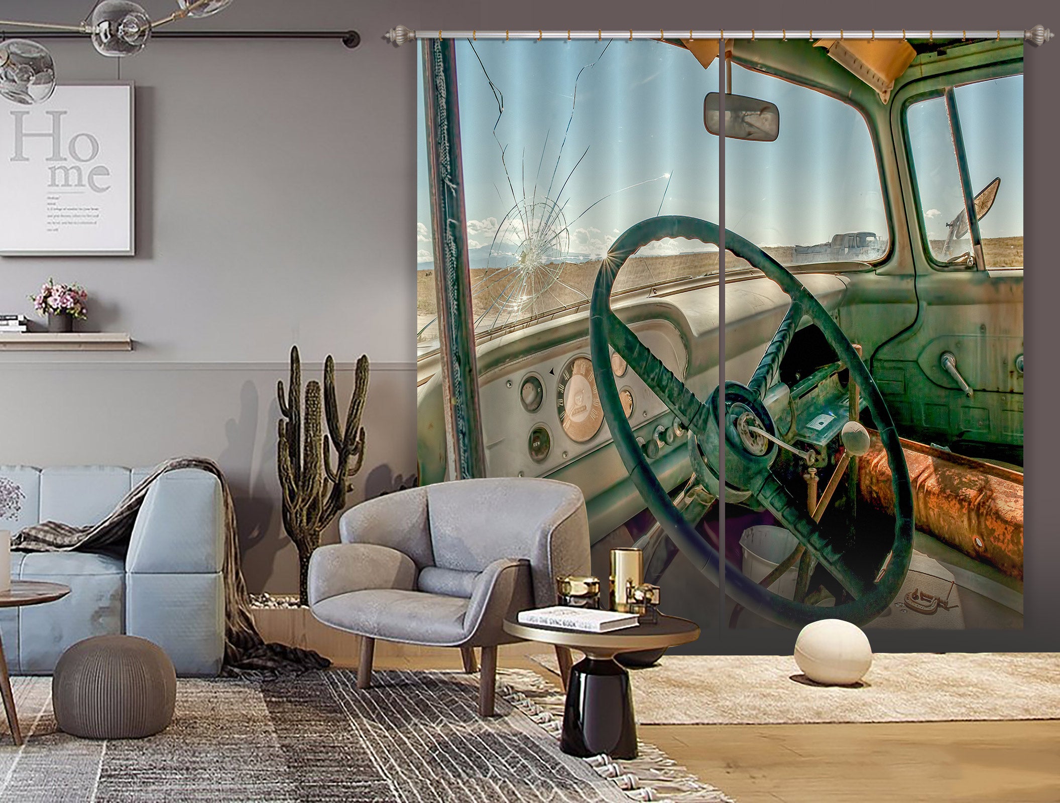 3D Green Steering Wheel 5311 Beth Sheridan Curtain Curtains Drapes