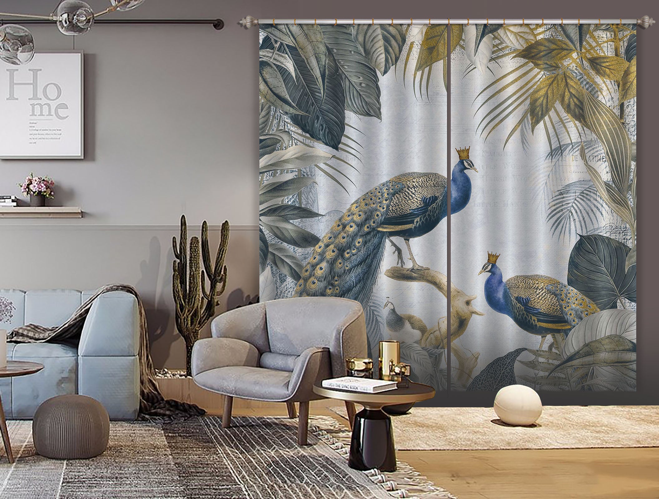 3D Peacock Forest 052 Andrea haase Curtain Curtains Drapes