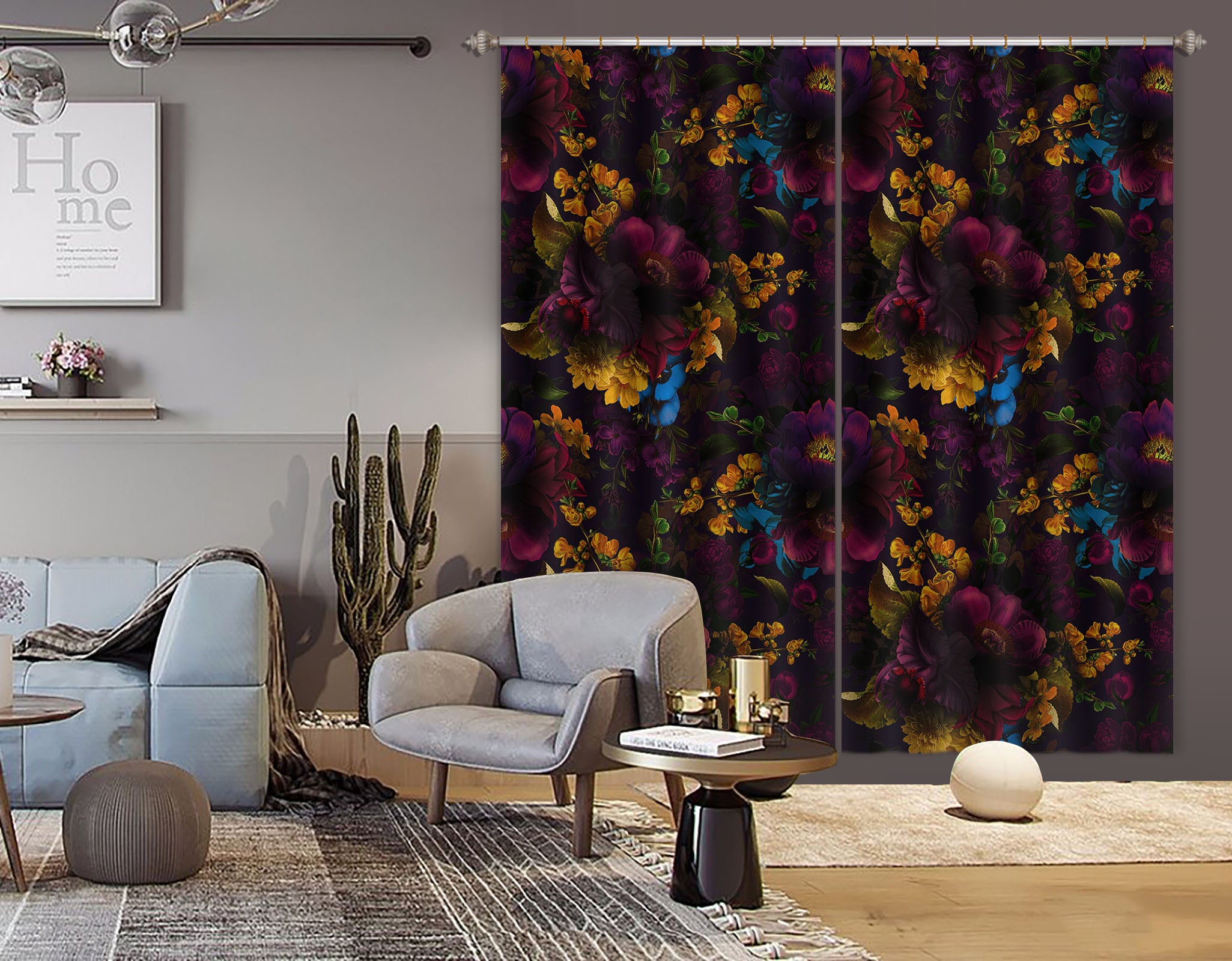 3D Painted Leaves 166 Uta Naumann Curtain Curtains Drapes