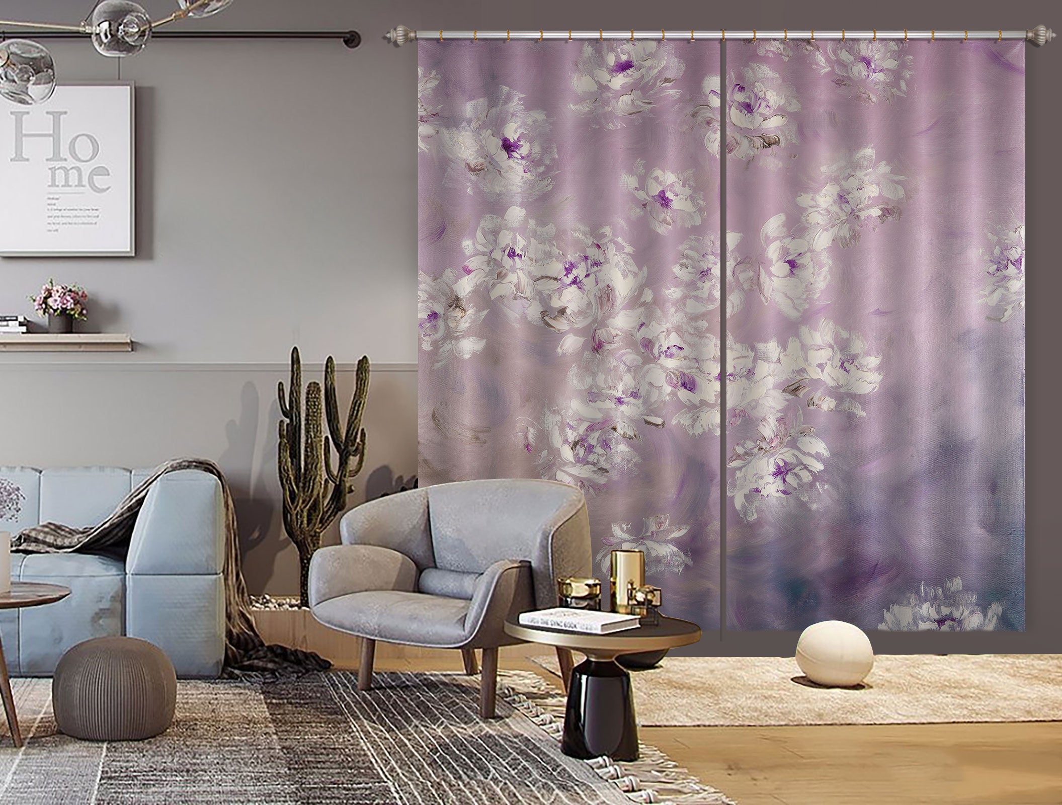 3D Pink Flower 415 Skromova Marina Curtain Curtains Drapes