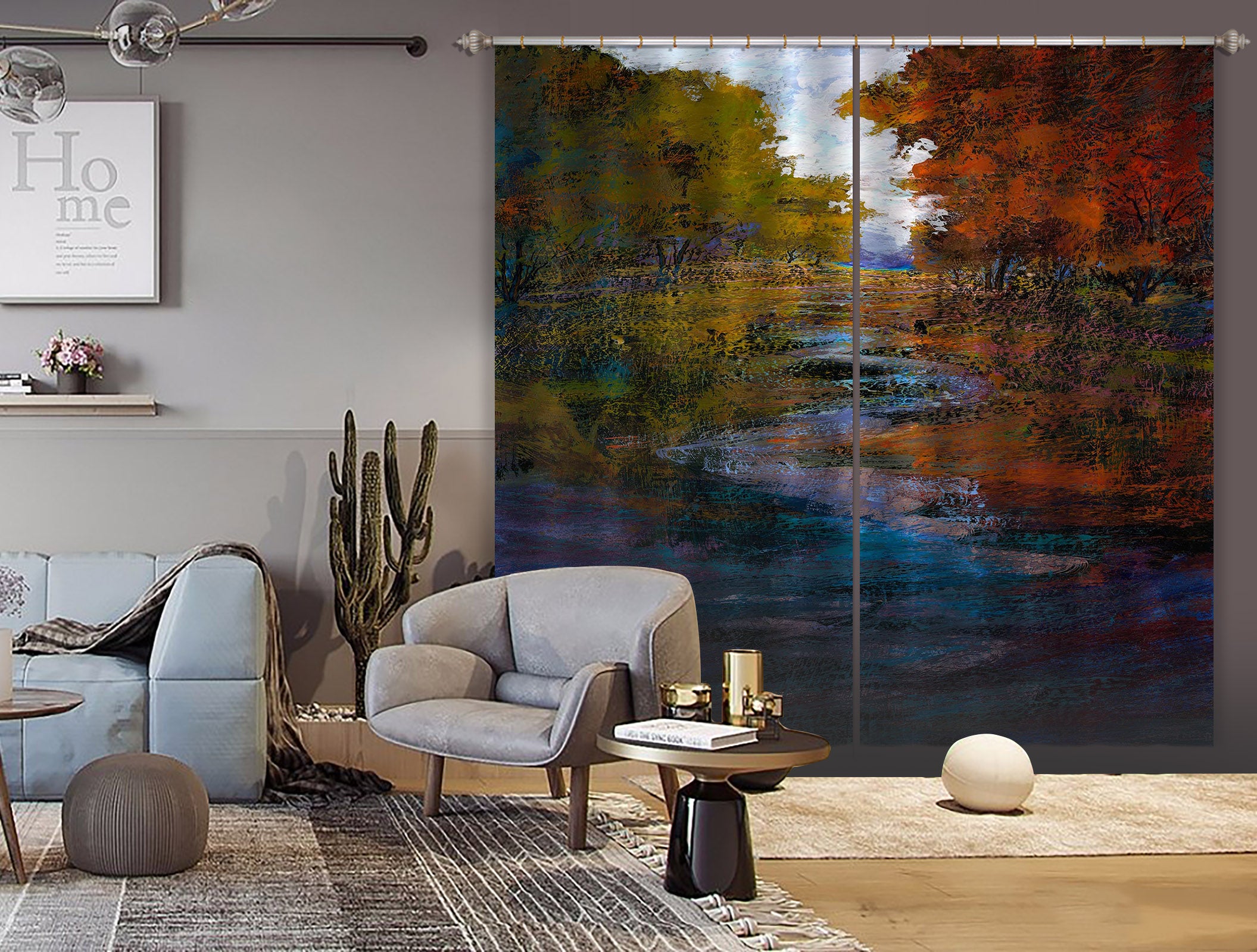 3D Forest River 242 Michael Tienhaara Curtain Curtains Drapes