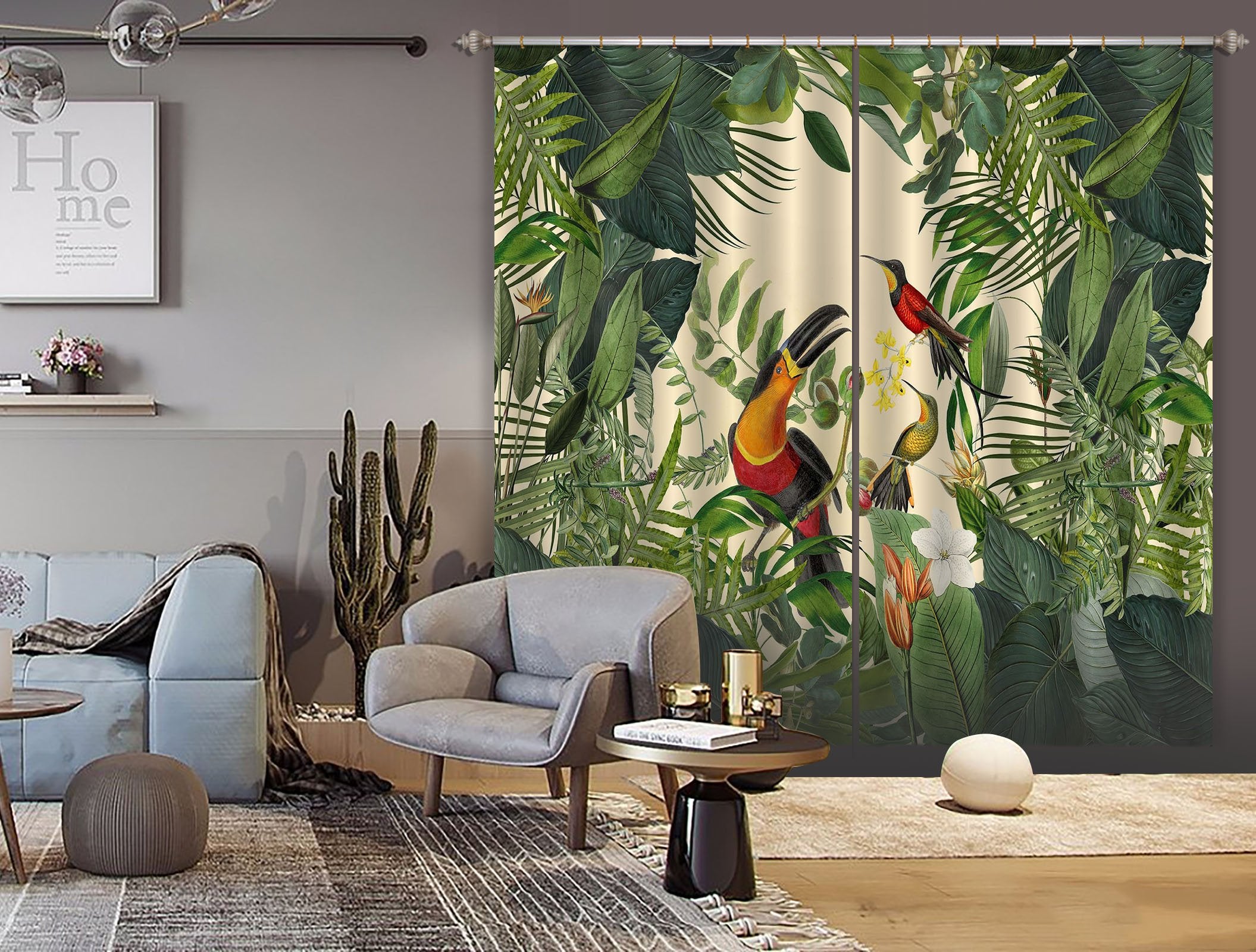 3D Bird Feeding 046 Andrea haase Curtain Curtains Drapes Wallpaper AJ Wallpaper 