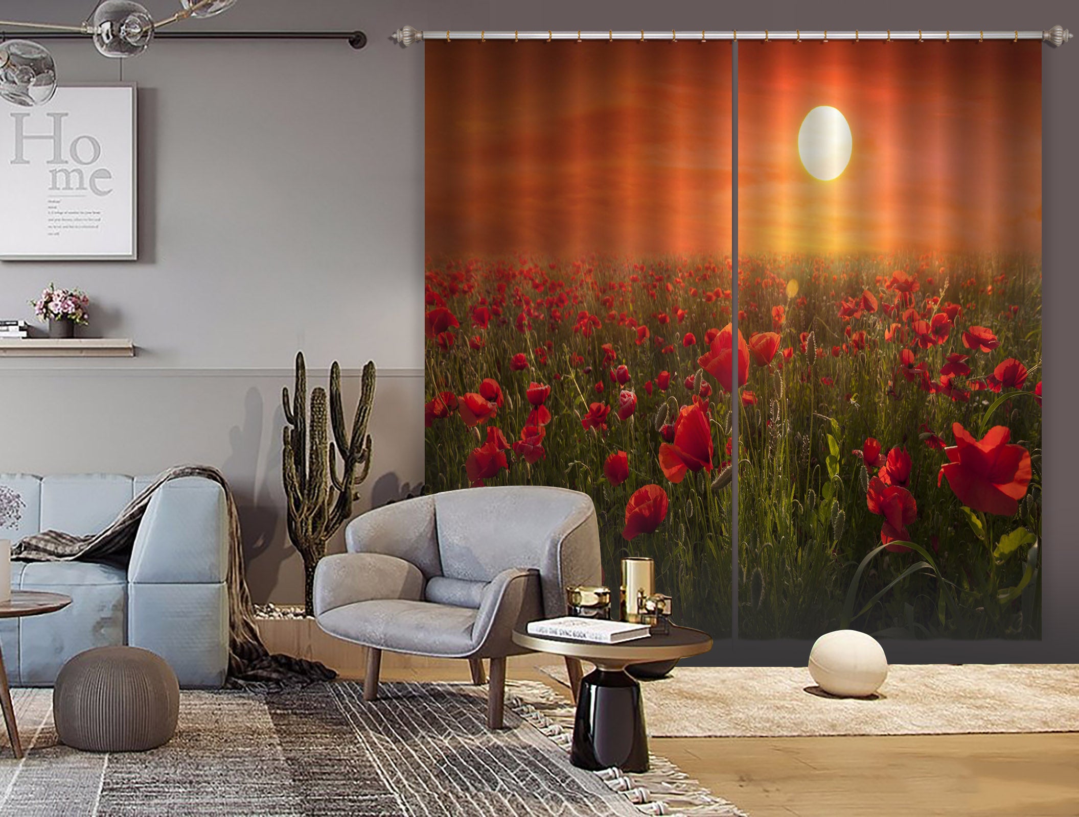 3D Sunset Garden 126 Marco Carmassi Curtain Curtains Drapes