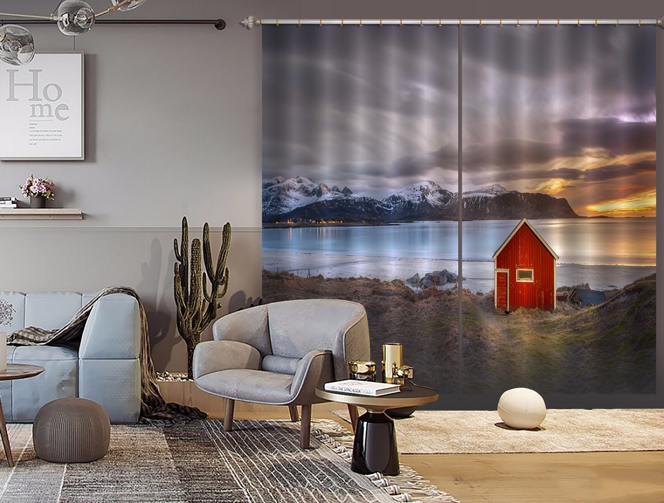 3D Red House 157 Marco Carmassi Curtain Curtains Drapes