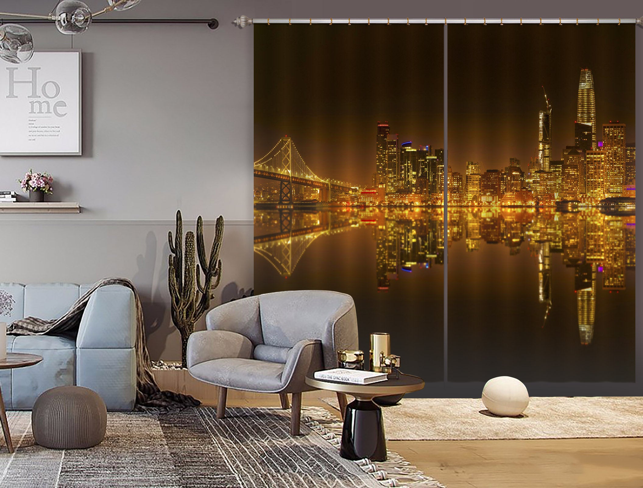 3D Golden City 181 Marco Carmassi Curtain Curtains Drapes