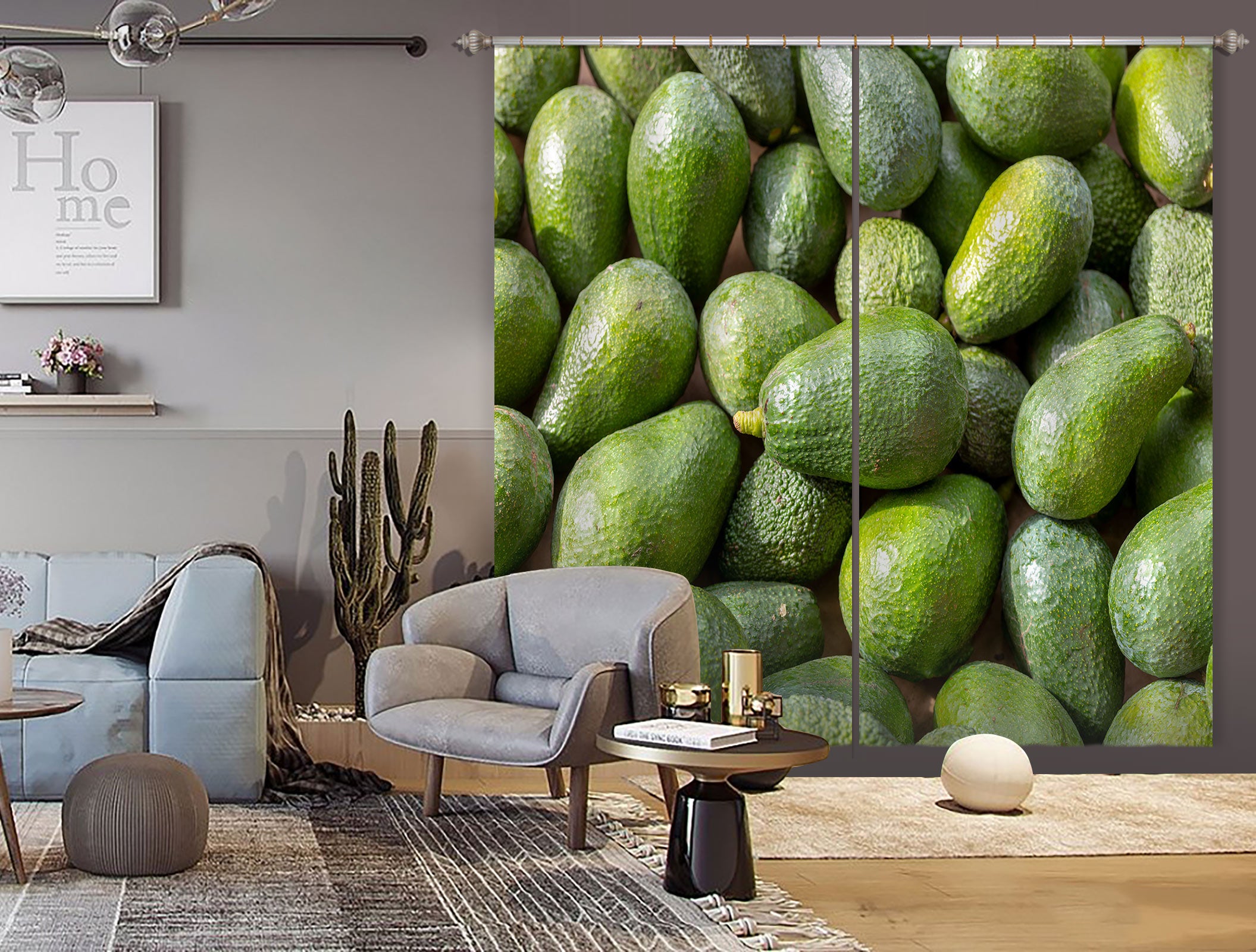 3D Fruit Avocado 6553 Assaf Frank Curtain Curtains Drapes