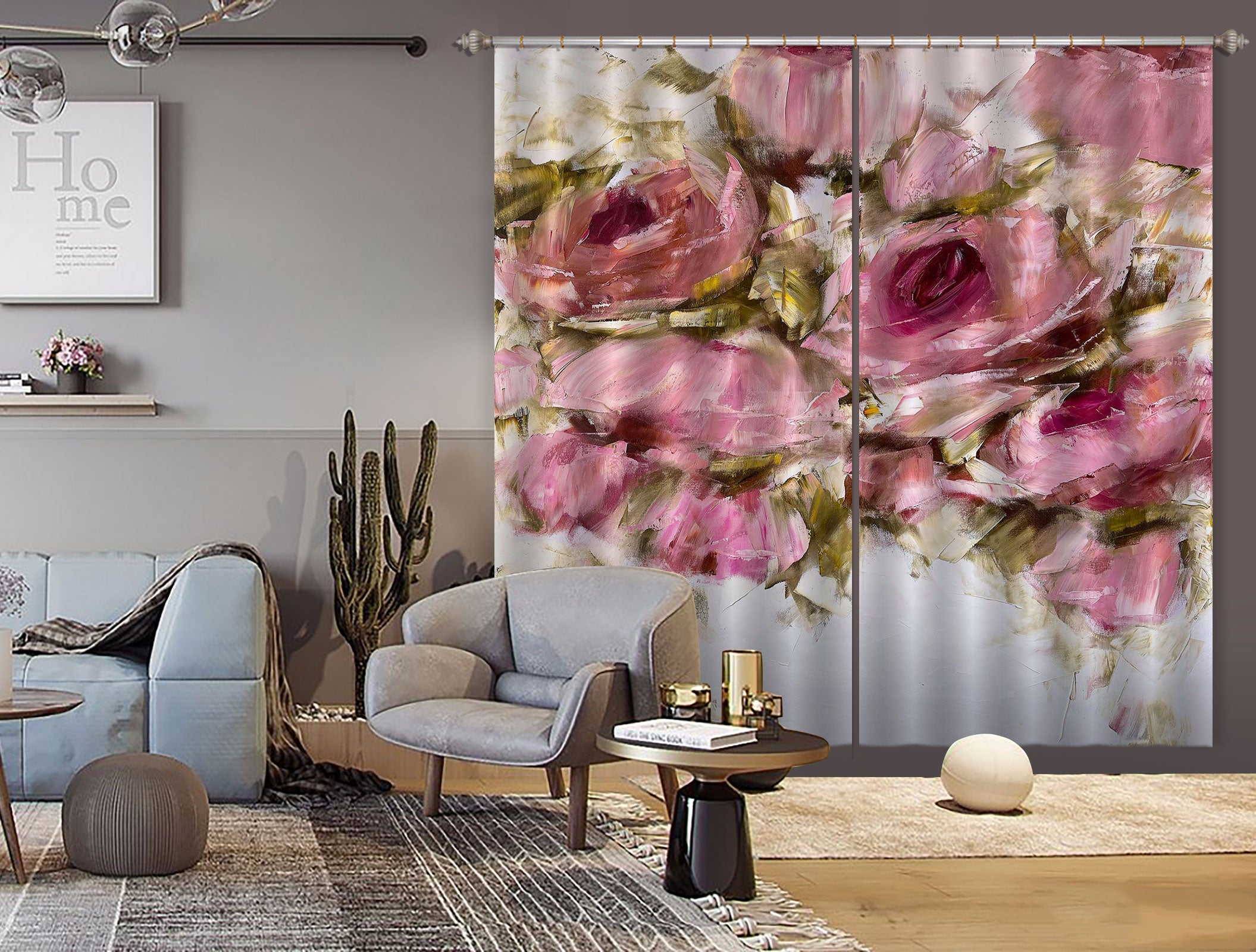 3D Elegant Rose 383 Skromova Marina Curtain Curtains Drapes