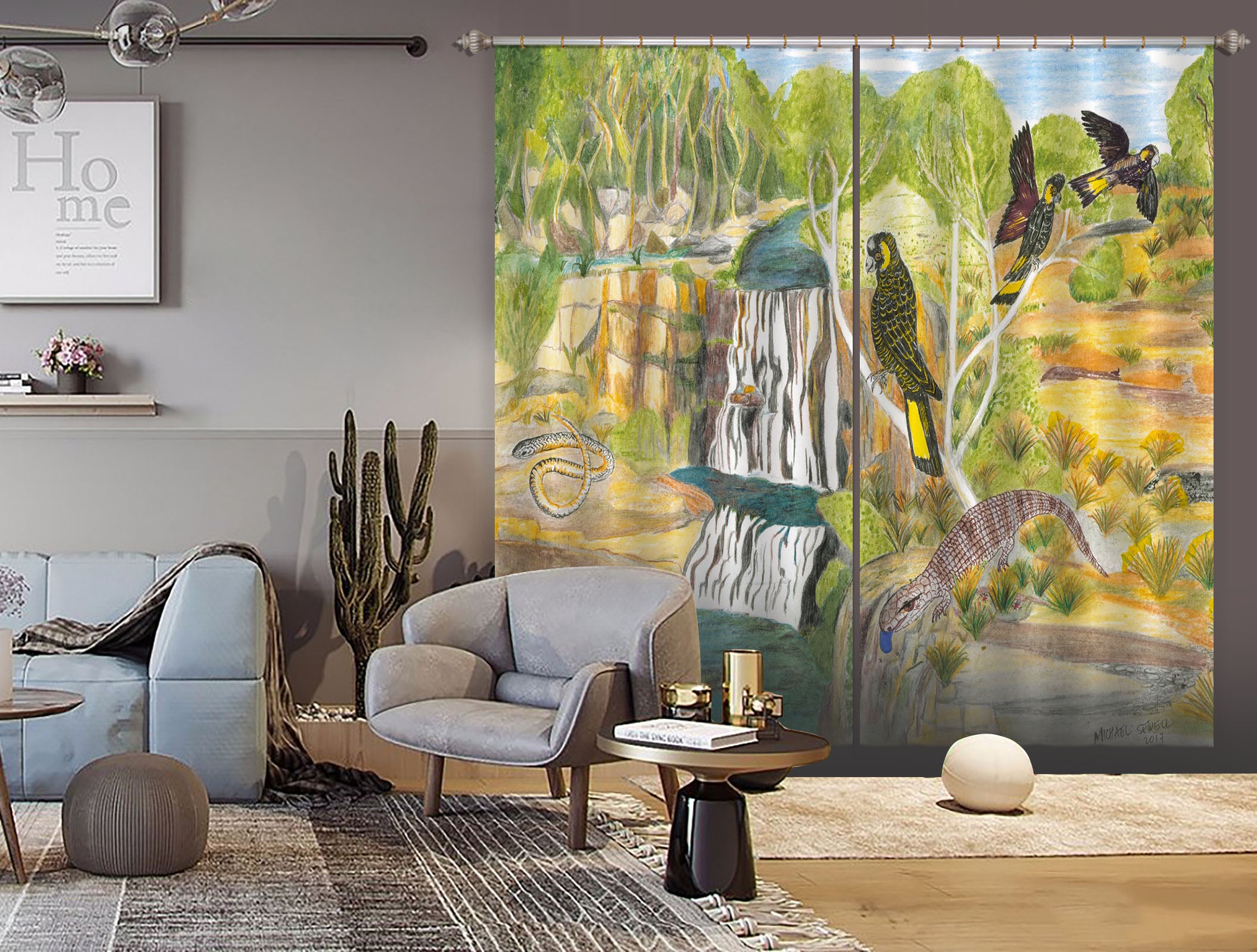 3D Bird House 045 Michael Sewell Curtain Curtains Drapes