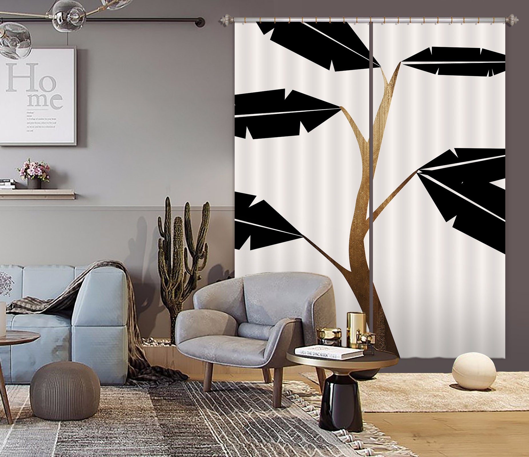 3D Banana Tree 1011 Boris Draschoff Curtain Curtains Drapes