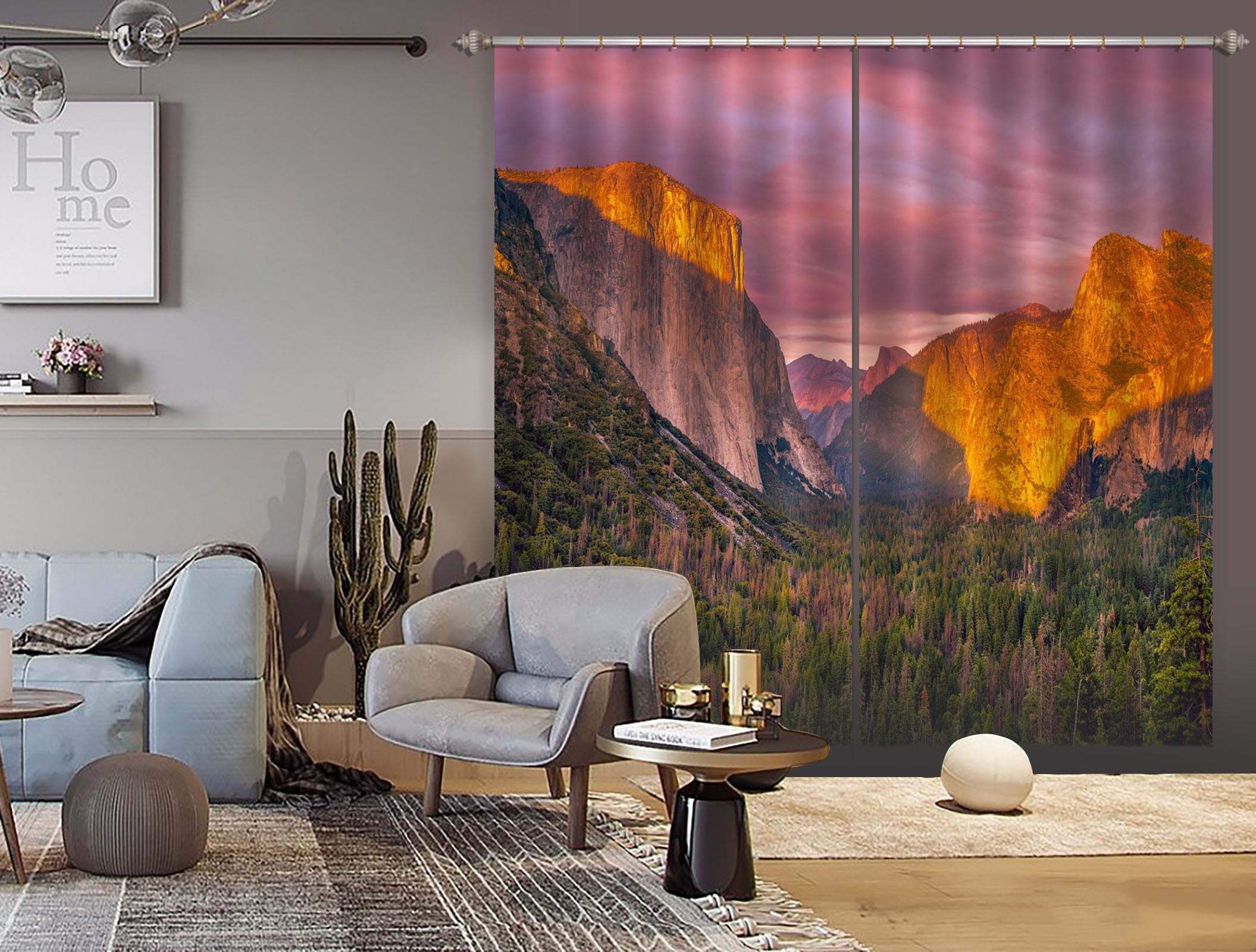 3D Yellow Canyon 187 Marco Carmassi Curtain Curtains Drapes