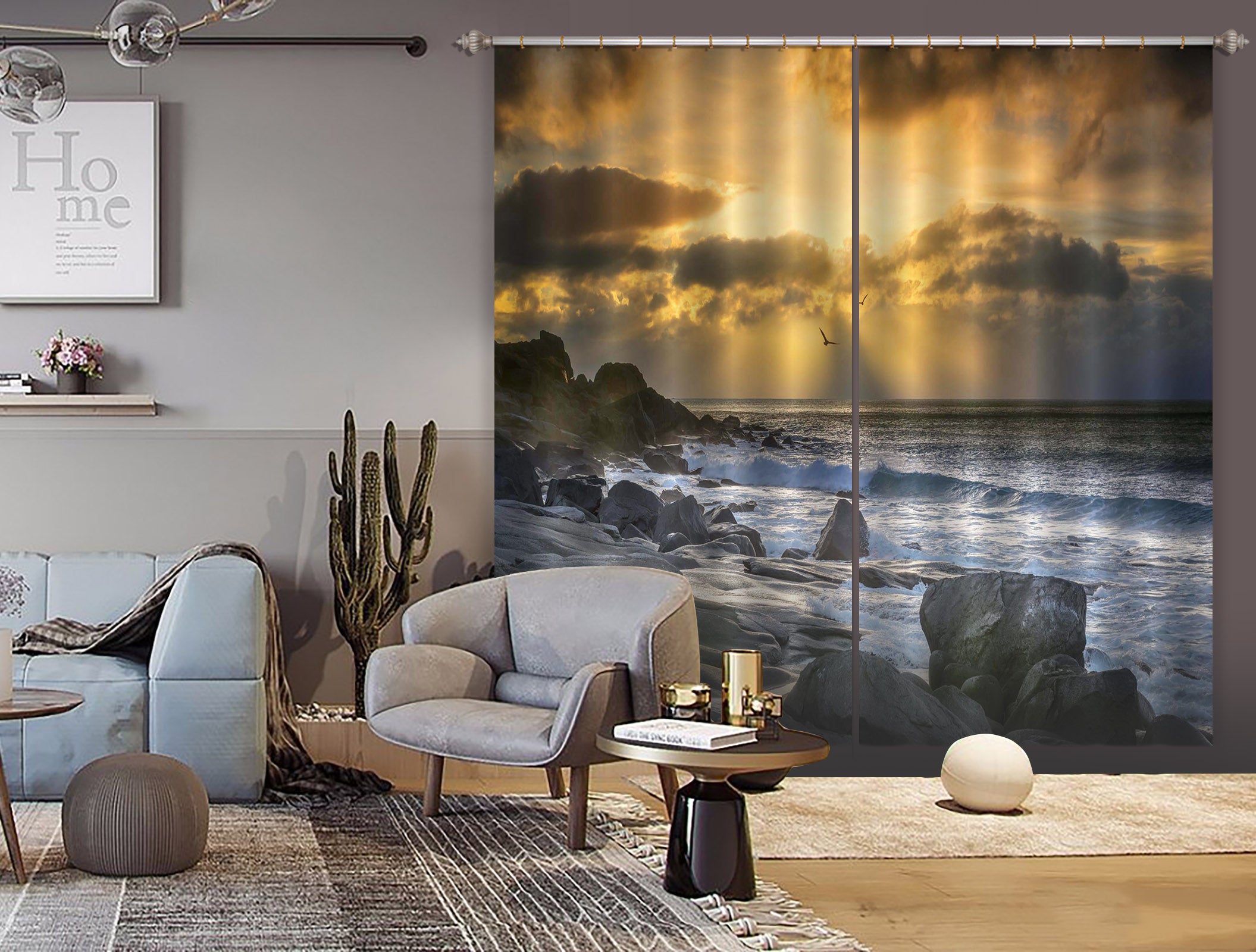 3D River Stones 141 Marco Carmassi Curtain Curtains Drapes