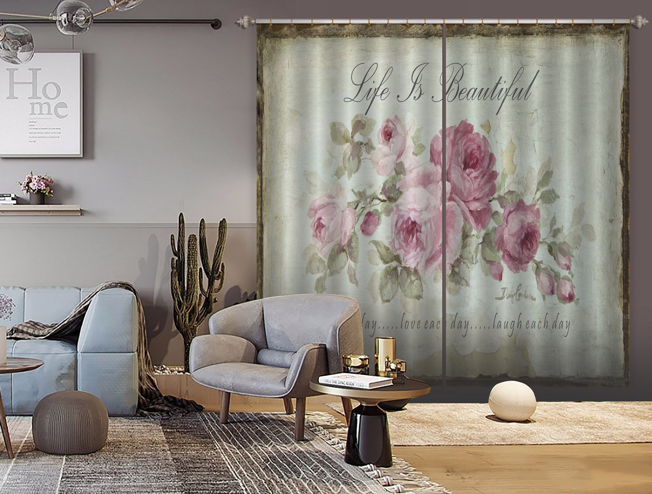 3D Beautiful Flowers 054 Debi Coules Curtain Curtains Drapes Wallpaper AJ Wallpaper 