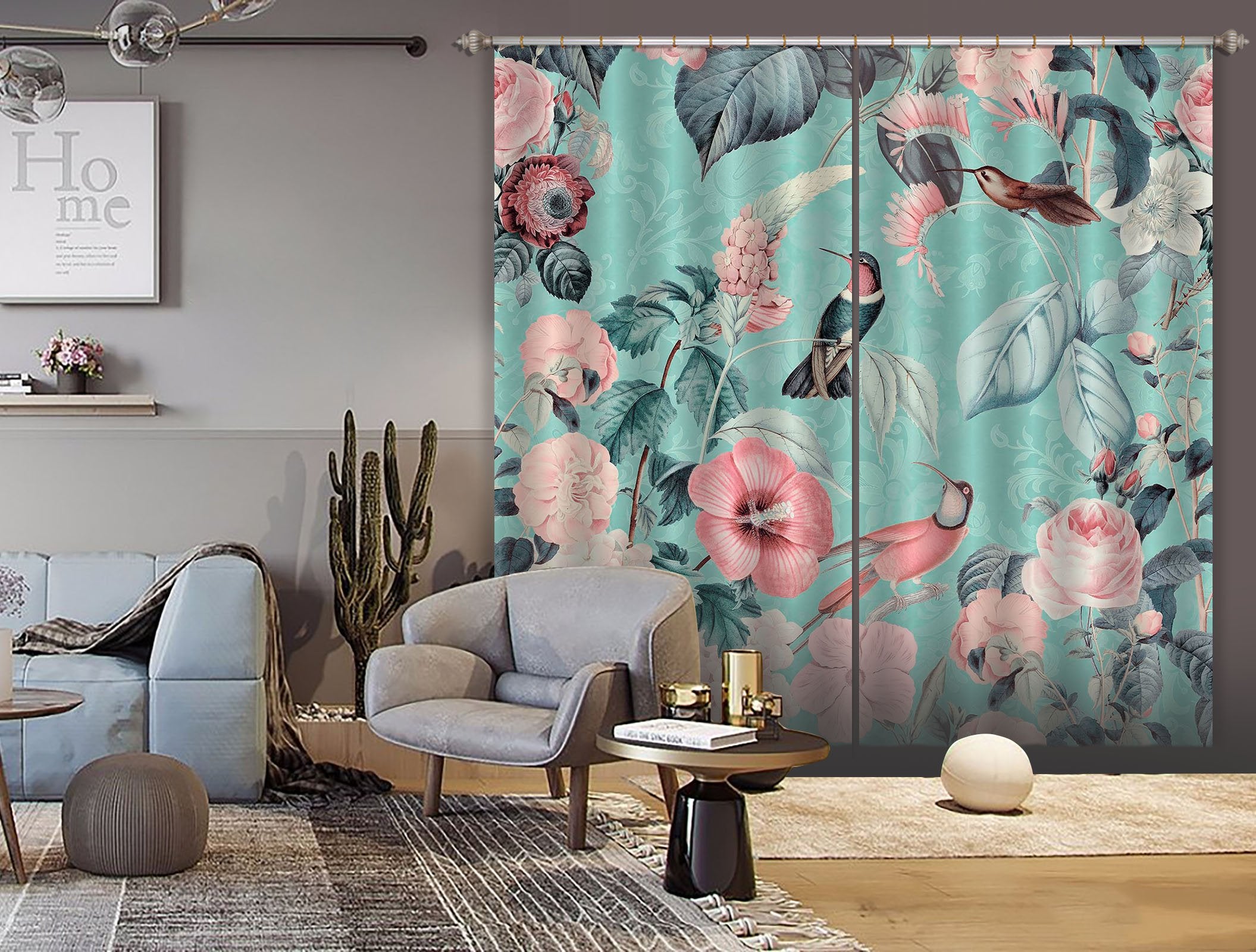 3D Bird And Flower Forest 064 Andrea haase Curtain Curtains Drapes Wallpaper AJ Wallpaper 