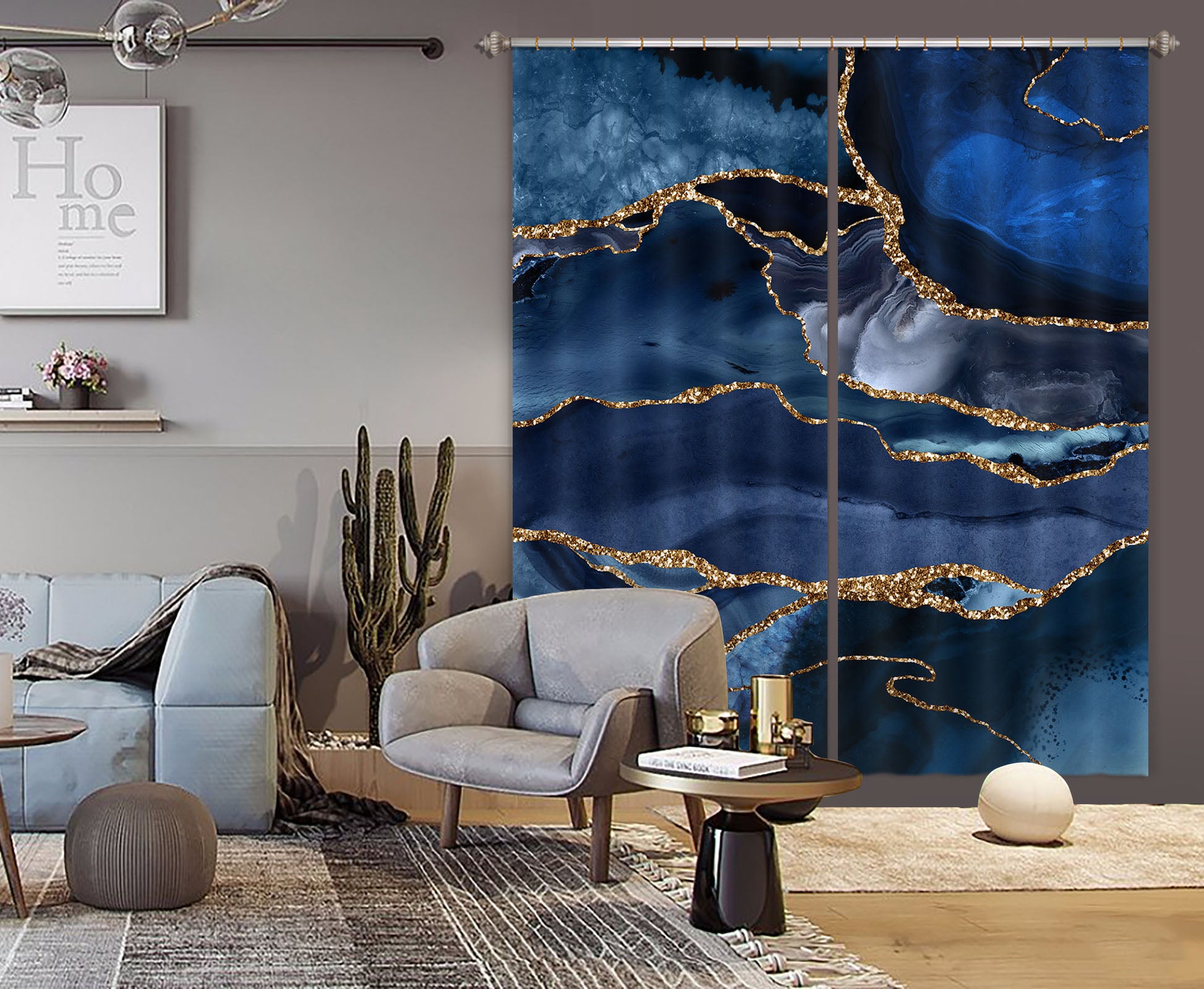 3D Blue Marble 178 Uta Naumann Curtain Curtains Drapes