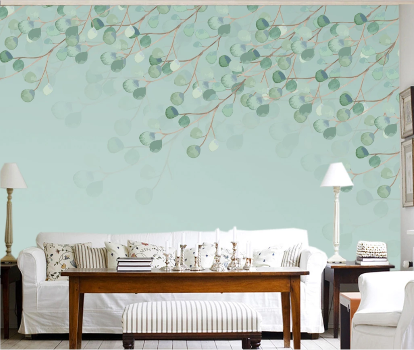 3D Round Leaves WC1412 Wall Murals