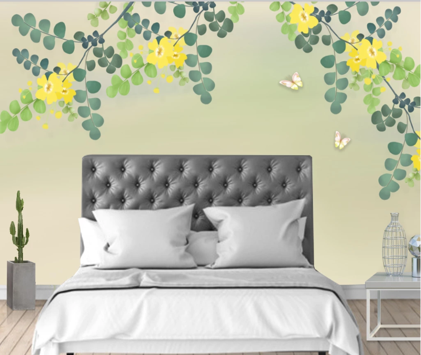 3D Butterfly Leaf WC1398 Wall Murals